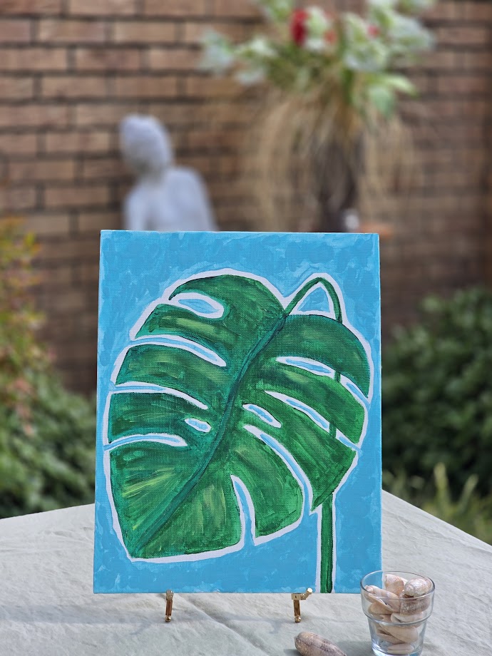 Monstera Leaf - Blue