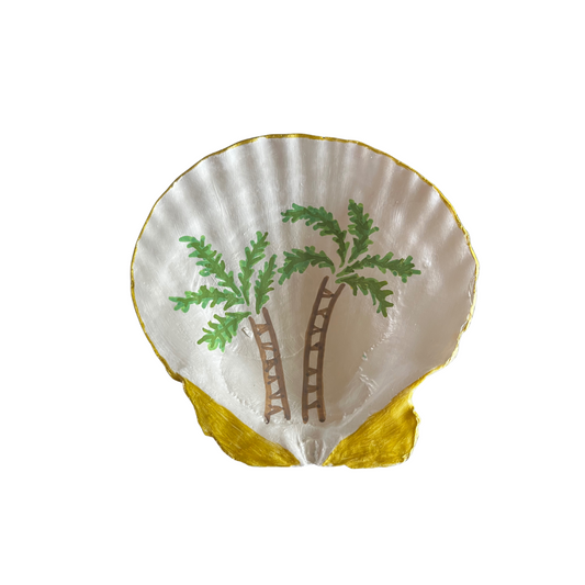 Trinket Shell - white palm tree