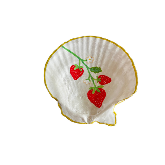 Trinket Shell - white strawberry