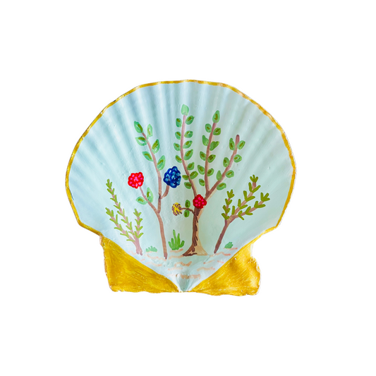 Trinket Shell - green chinoiserie