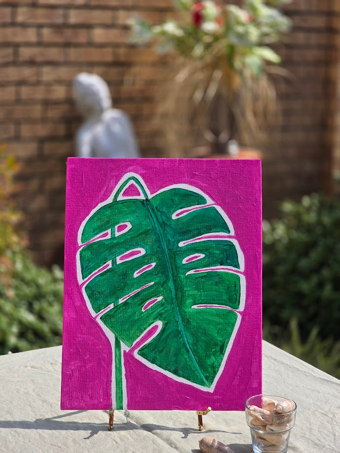 Monstera Leaf - Magenta
